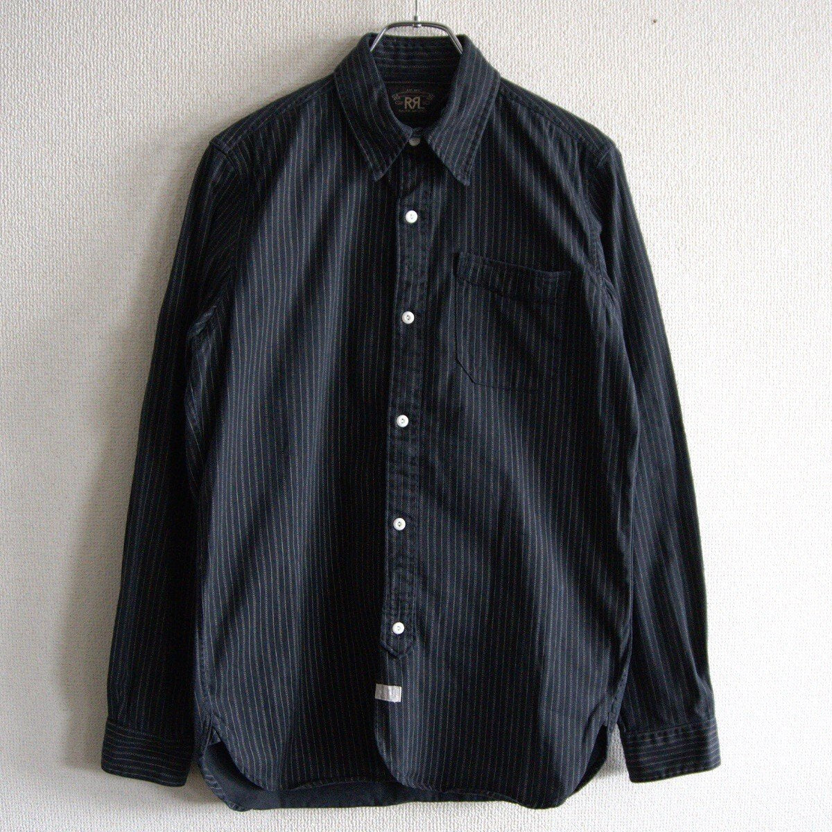 RRL Black Striped Work Shirt Size S