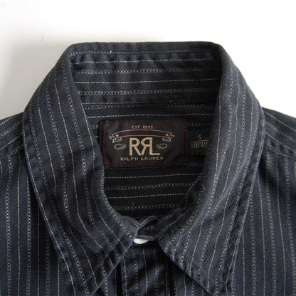 RRL Black Striped Work Shirt Size S