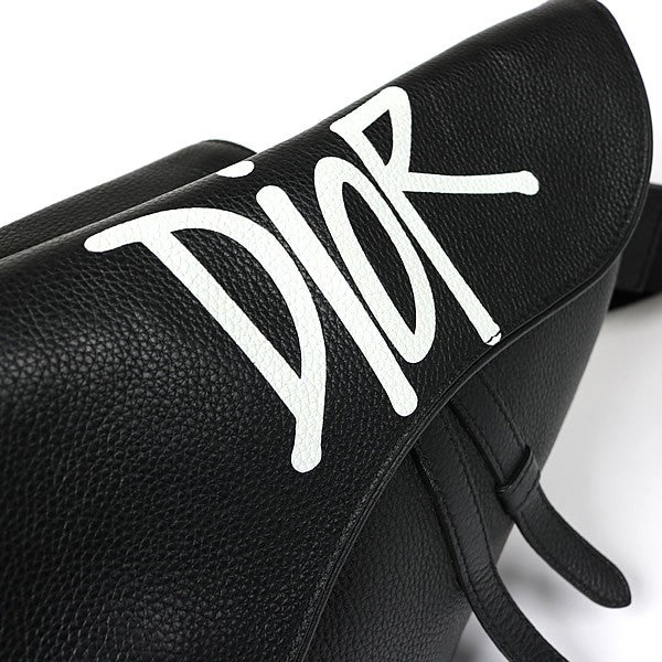 Dior x Stussy Collab Leather Saddle Bag Black Size ONE SIZE