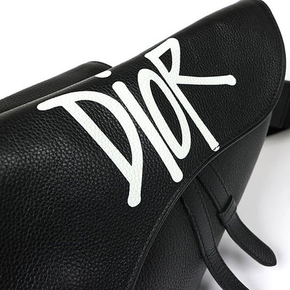 Dior x Stussy Collab Leather Saddle Bag Black Size ONE SIZE