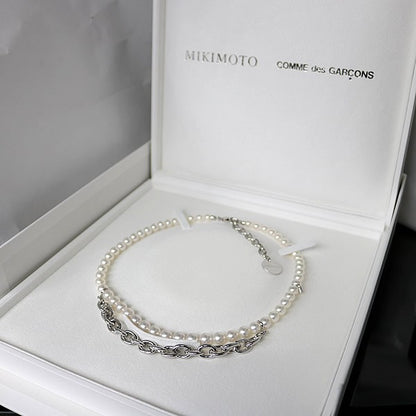 MIKIMOTO x CDG Silver Pearl Necklace Size ONE SIZE