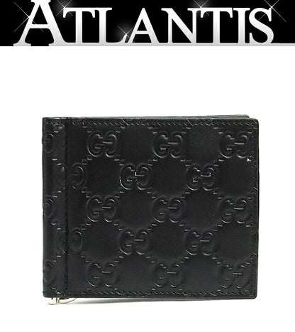 GUCCI Shima Leather Bi-Fold Wallet Black Size ONE SIZE
