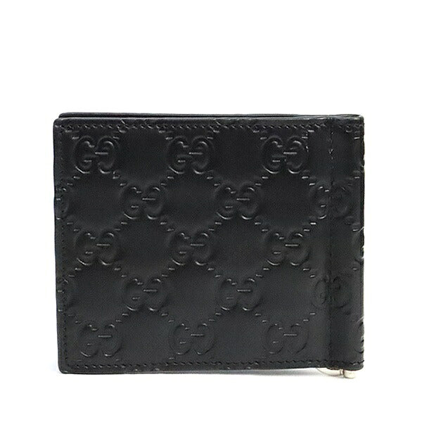 GUCCI Shima Leather Bi-Fold Wallet Black Size ONE SIZE