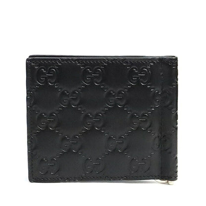 GUCCI Shima Leather Bi-Fold Wallet Black Size ONE SIZE