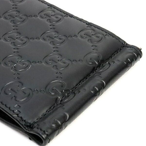 GUCCI Shima Leather Bi-Fold Wallet Black Size ONE SIZE