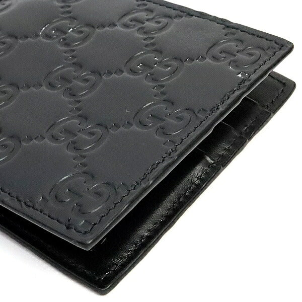GUCCI Shima Leather Bi-Fold Wallet Black Size ONE SIZE