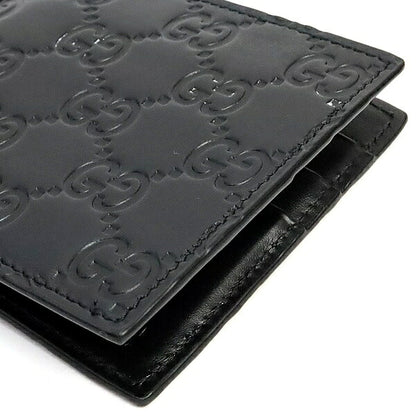 GUCCI Shima Leather Bi-Fold Wallet Black Size ONE SIZE