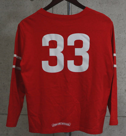 CHROME HEARTS Red Numbering Football T-Shirt Size M