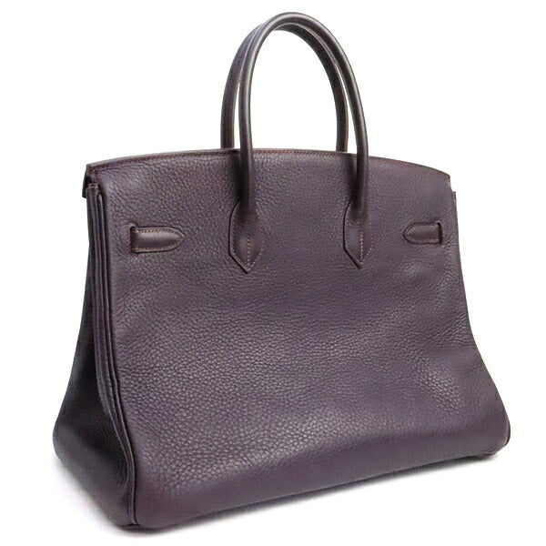 HERMES Birkin 35 Raisin Clemence Handbag Size ONE SIZE
