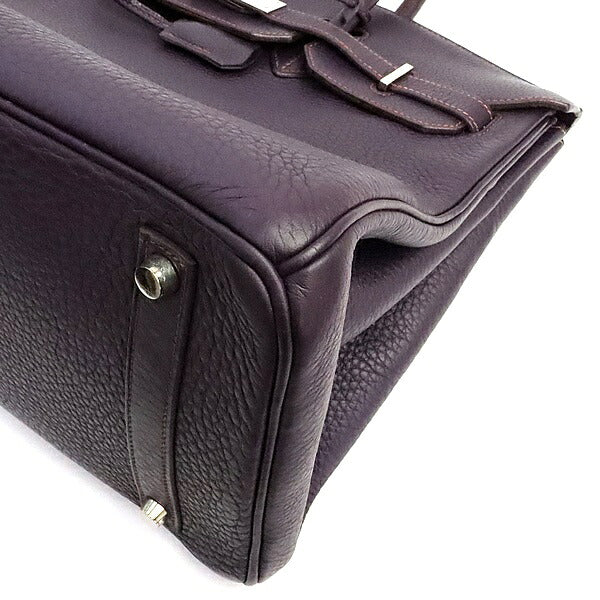 HERMES Birkin 35 Raisin Clemence Handbag Size ONE SIZE