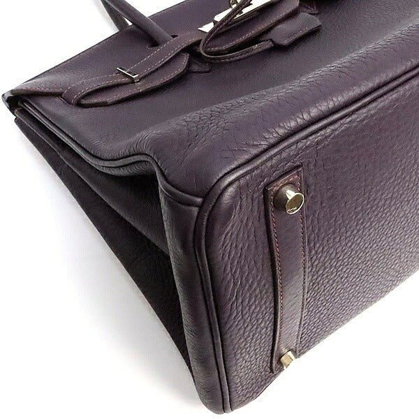HERMES Birkin 35 Raisin Clemence Handbag Size ONE SIZE