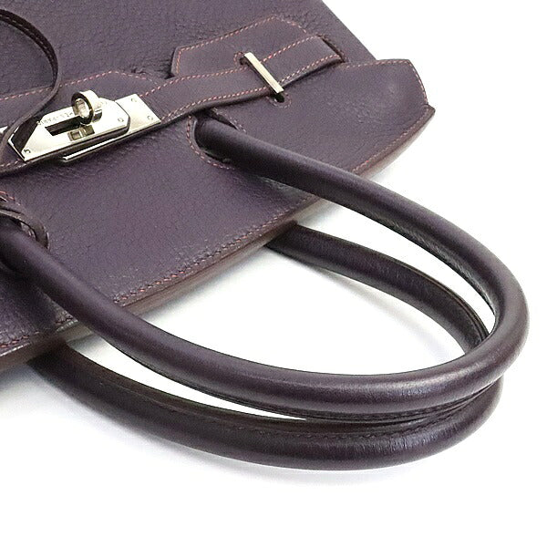 HERMES Birkin 35 Raisin Clemence Handbag Size ONE SIZE
