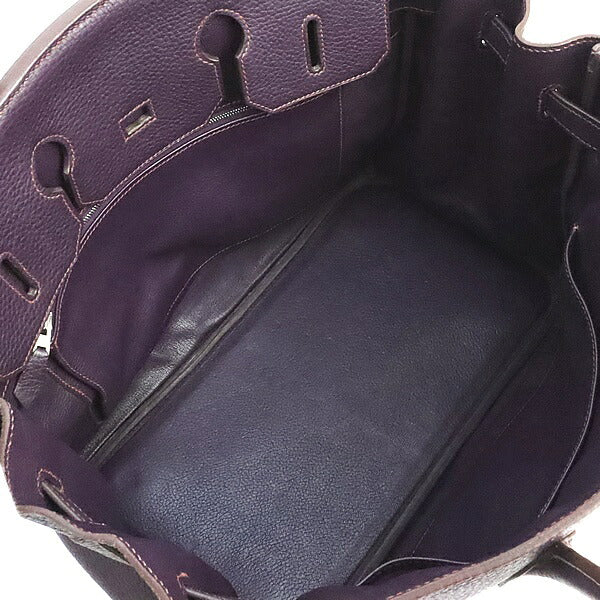 HERMES Birkin 35 Raisin Clemence Handbag Size ONE SIZE