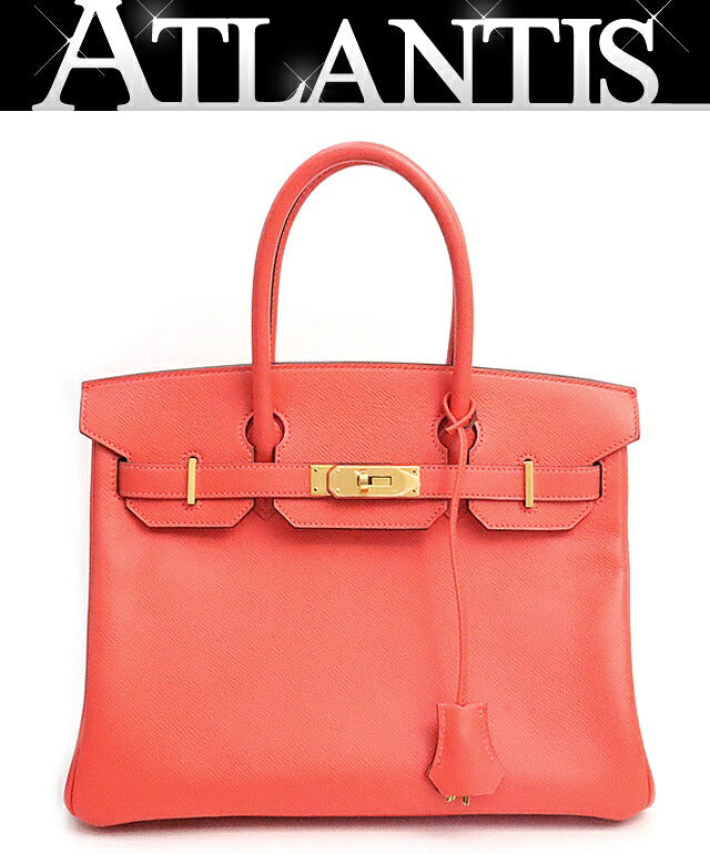 HERMES Birkin 30 Epsom Rose Jaipur Handbag GHW Size ONE SIZE