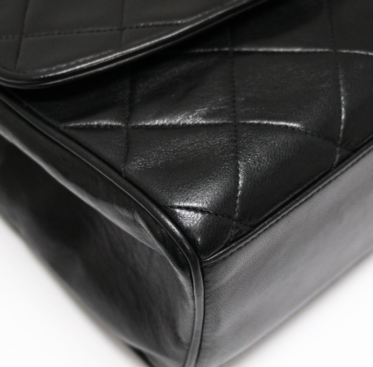 CHANEL Small Matelasse Top Handle Black GHW Handbag Size ONE SIZE