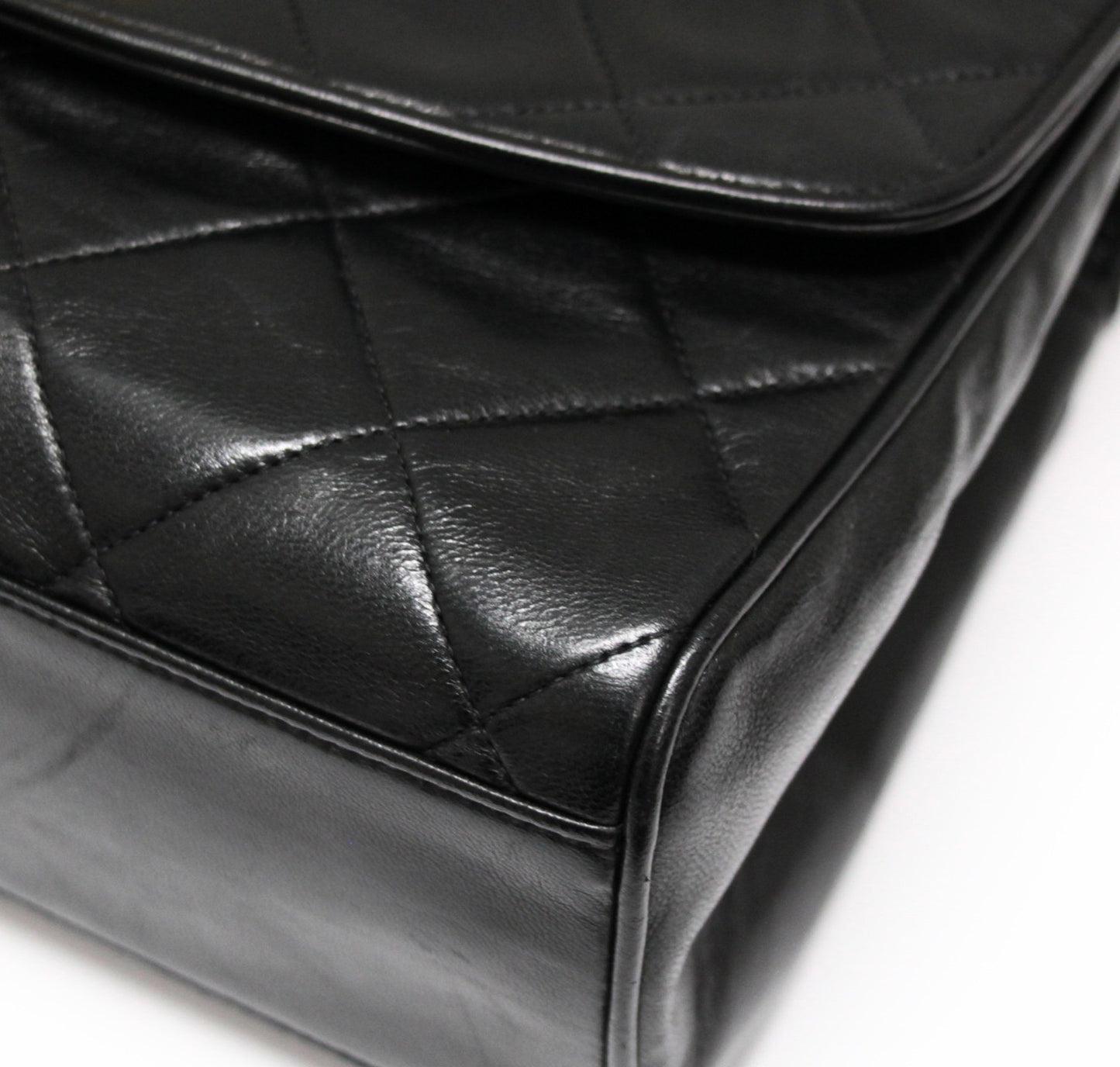 CHANEL Small Matelasse Top Handle Black GHW Handbag Size ONE SIZE