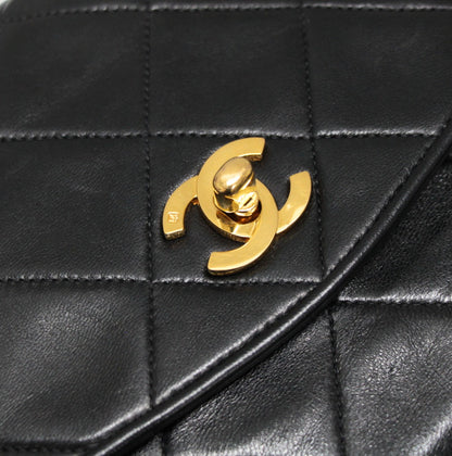 CHANEL Small Matelasse Top Handle Black GHW Handbag Size ONE SIZE