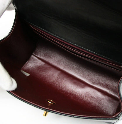 CHANEL Small Matelasse Top Handle Black GHW Handbag Size ONE SIZE