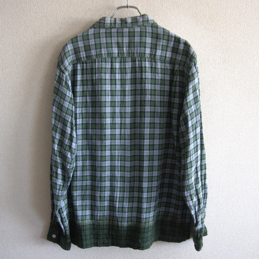 GOOD ENOUGH Open Collar Gradation Check Shirt Size M