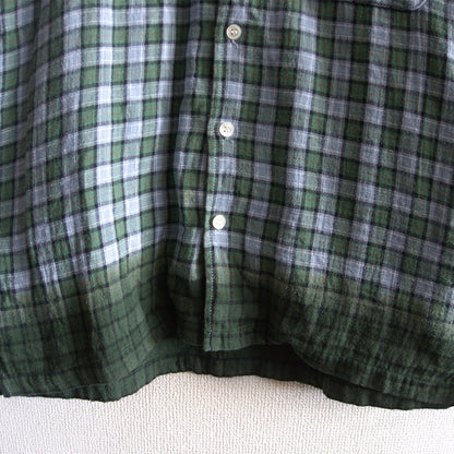 GOOD ENOUGH Open Collar Gradation Check Shirt Size M