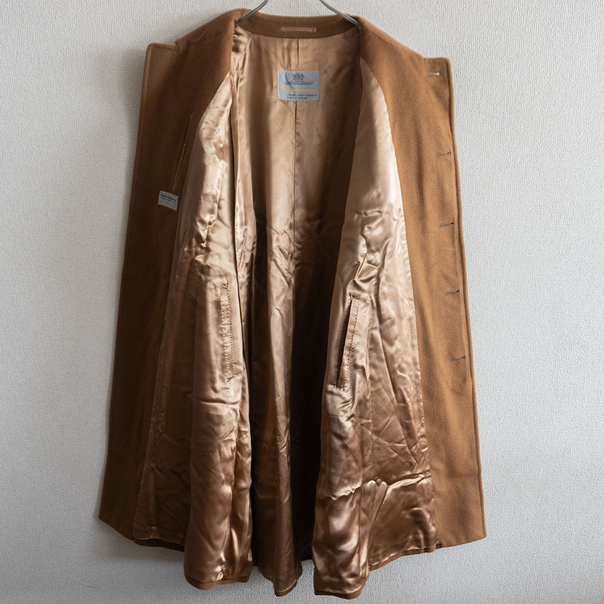 Aquascutum 100 Pure Cashmere Balmacaan Coat Brown Size 42