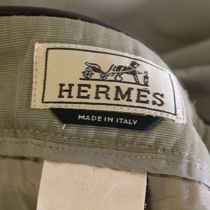 Hermes Leather-trimmed trousers Pants Green Size 50