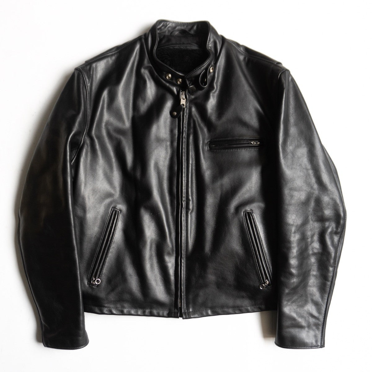 SCHOTT 141 Leather Single Rider Jacket w/ Removable Size S