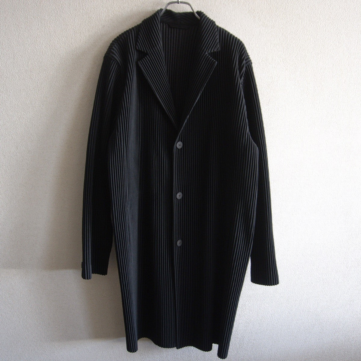HOMME PLISSE ISSEY MIYAKE Pleated Coat Black Size L