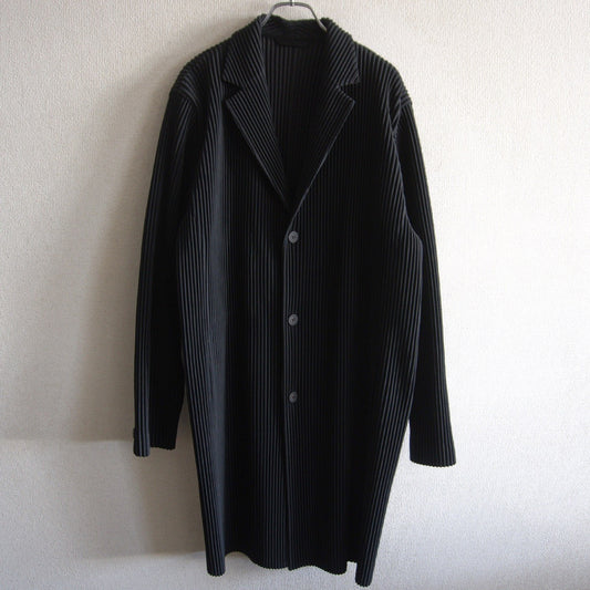 HOMME PLISSE ISSEY MIYAKE Pleated Coat Black Size L