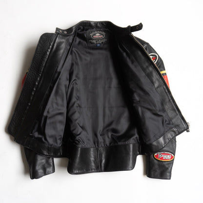KUSHITANI Single Rider Leather Jacket Black Size L