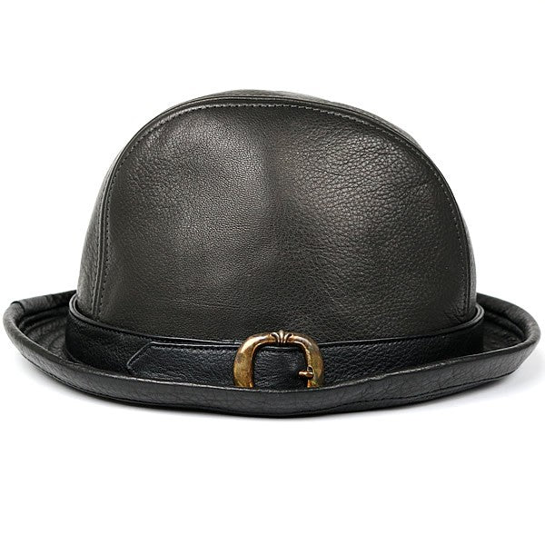 CHROME HEARTS Gunslinger BS Flare Leather Fedora Hat Size M