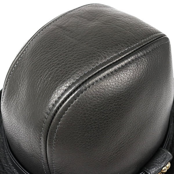 CHROME HEARTS Gunslinger BS Flare Leather Fedora Hat Size M