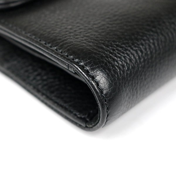 CHROME HEARTS Wave Wallet Cross Button Leather Size Black