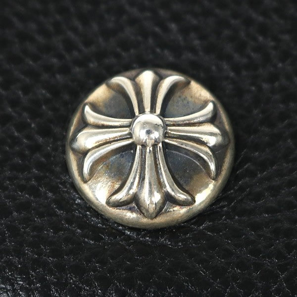 CHROME HEARTS Wave Wallet Cross Button Leather Size Black