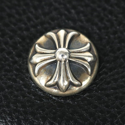 CHROME HEARTS Wave Wallet Cross Button Leather Size Black