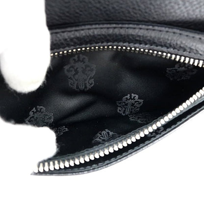 CHROME HEARTS Wave Wallet Cross Button Leather Size Black