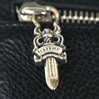 CHROME HEARTS Wave Wallet Cross Button Leather Size Black
