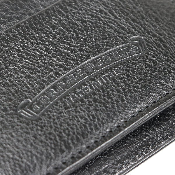 CHROME HEARTS Wave Wallet Cross Button Leather Size Black
