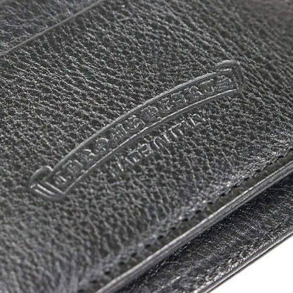 CHROME HEARTS Wave Wallet Cross Button Leather Size Black