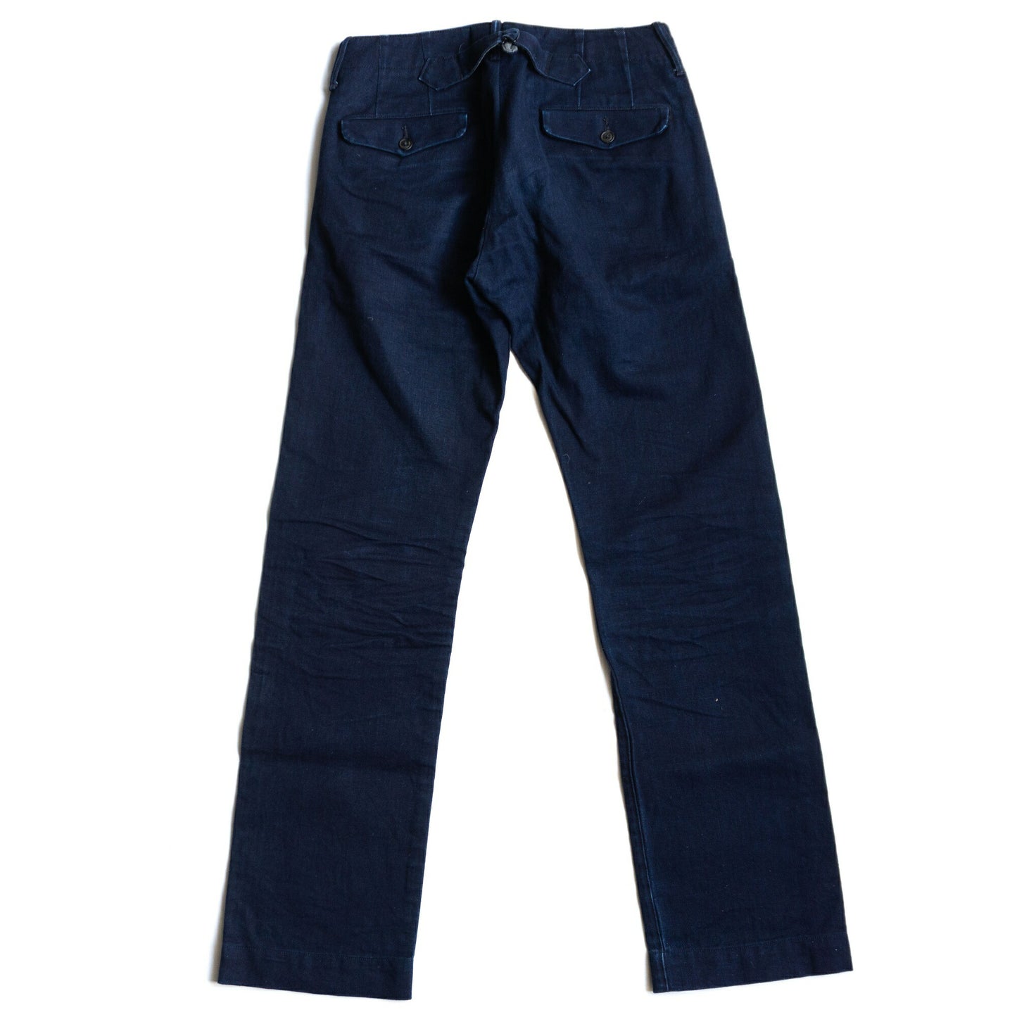 RRL Indigo Cotton Buckle Back Trousers Size 29