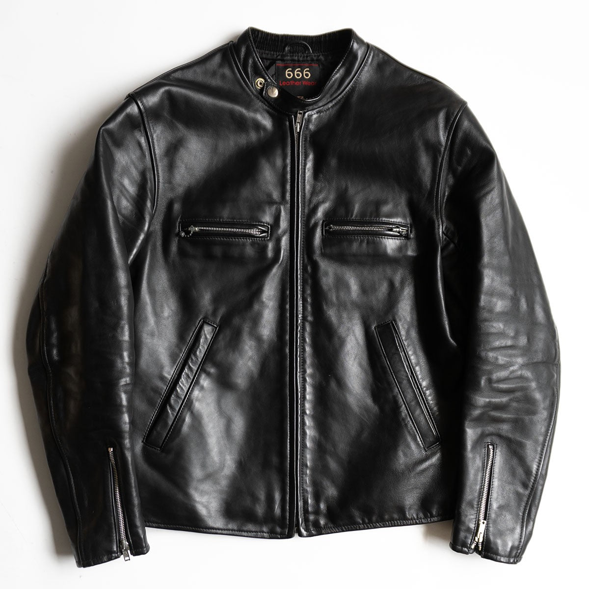 666 triple six Steerhide Mandarin Single Rider Jacket Size 40