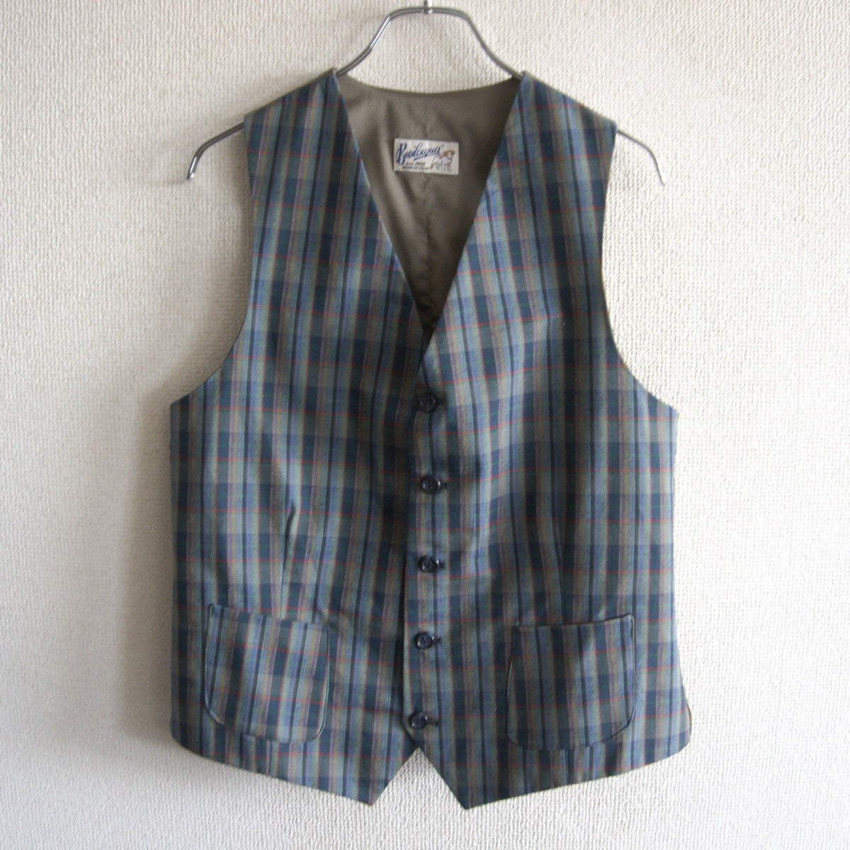 Bevilacqua Plaid Vest Size S