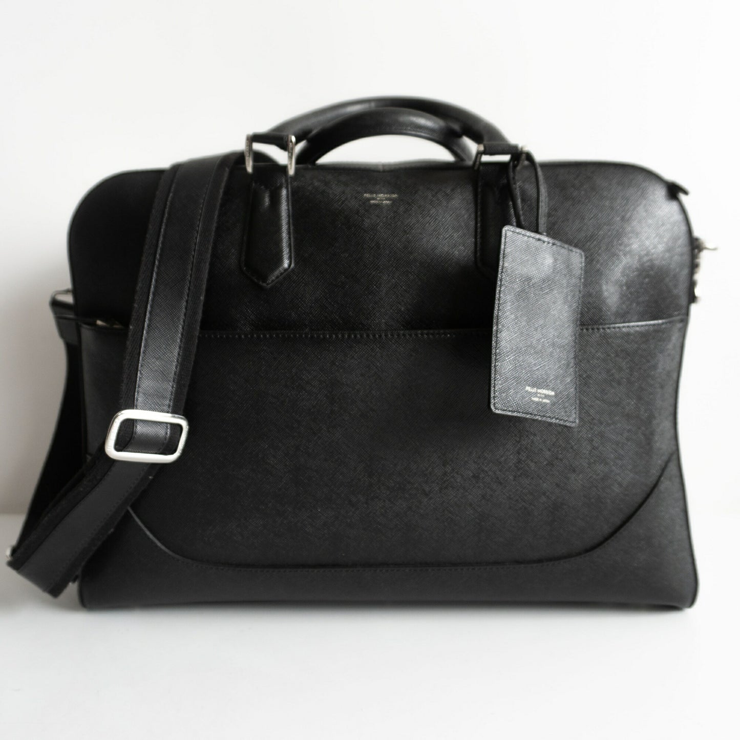 PELLE MORBIDA Convertible Briefcase Bag Black