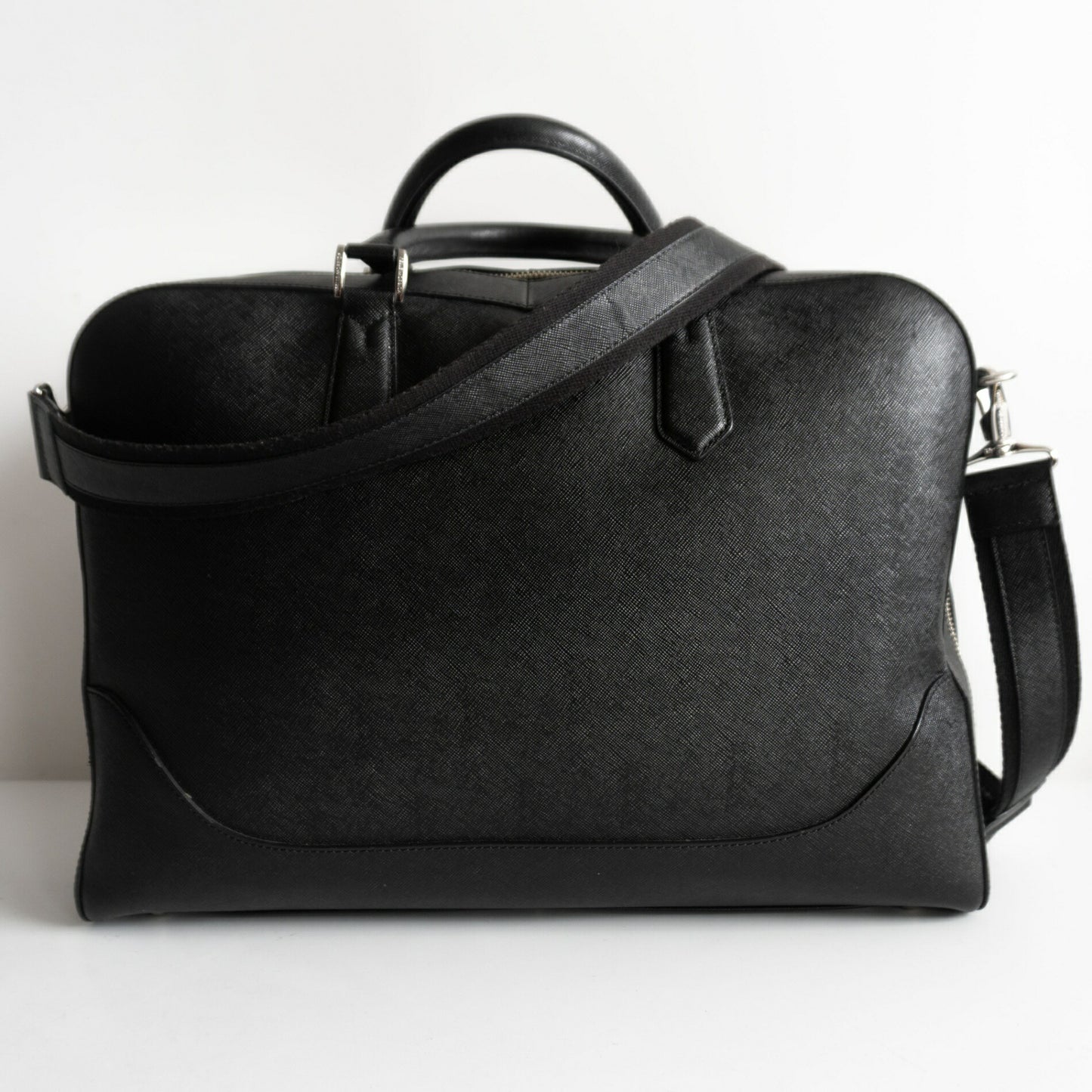 PELLE MORBIDA Convertible Briefcase Bag Black