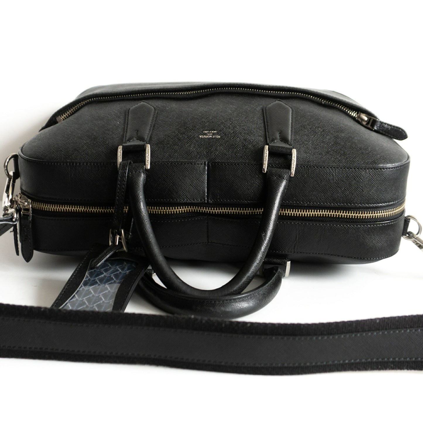 PELLE MORBIDA Convertible Briefcase Bag Black