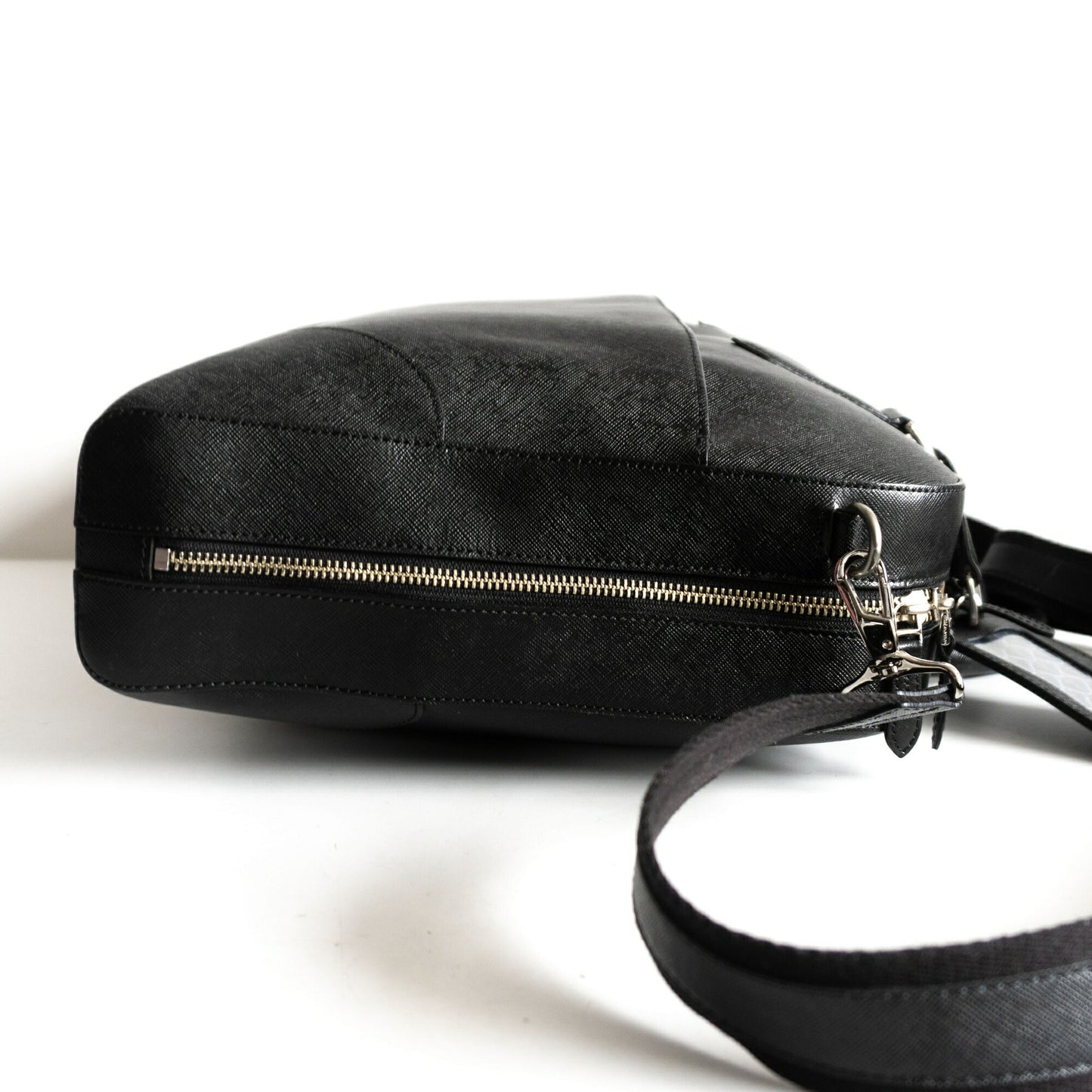PELLE MORBIDA Convertible Briefcase Bag Black