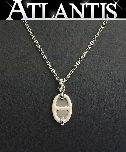 HERMES Chaine d'Ancre Mini Necklace Silver Size ONE SIZE