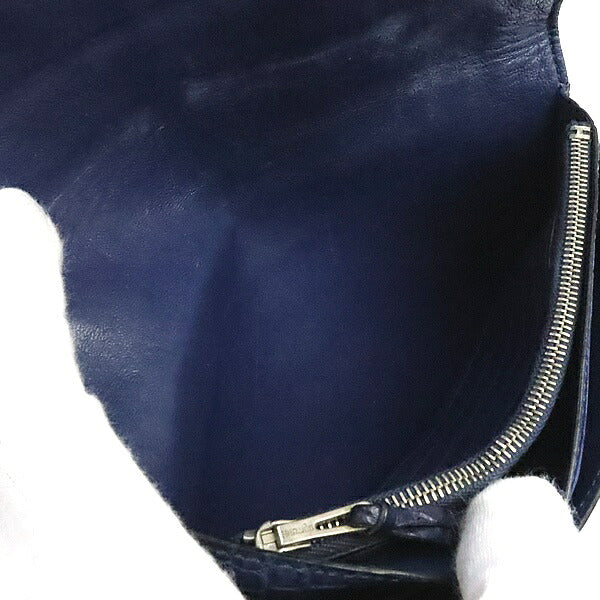 HERMES Dogon GM Crocodile Alligator Blue SVHW Belt Size ONE SIZE