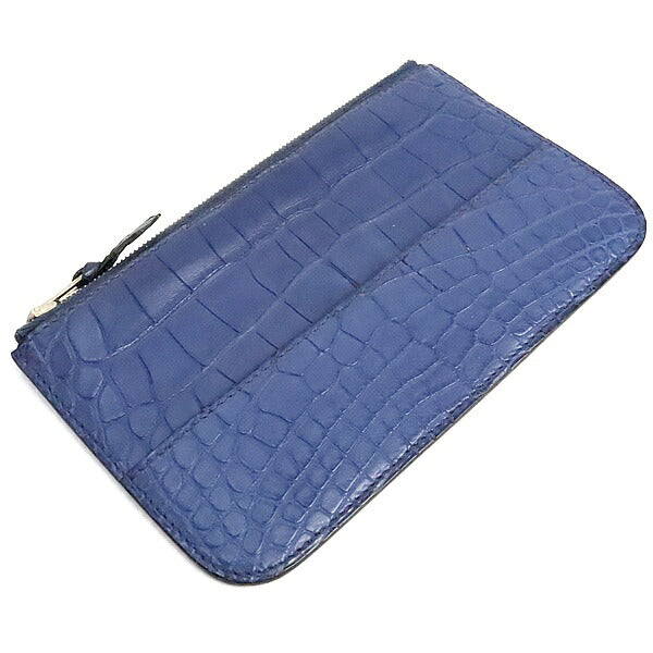 HERMES Dogon GM Crocodile Alligator Blue SVHW Belt Size ONE SIZE