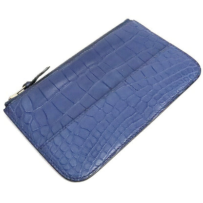 HERMES Dogon GM Crocodile Alligator Blue SVHW Belt Size ONE SIZE
